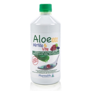 Pharmalife Succo di Aloe 100% Mirtillo e Vite ml 1000